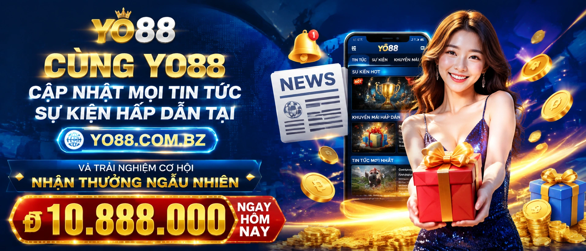 Khối tin cập nhật mới với bố cục thẻ rõ ràng trên nền tối